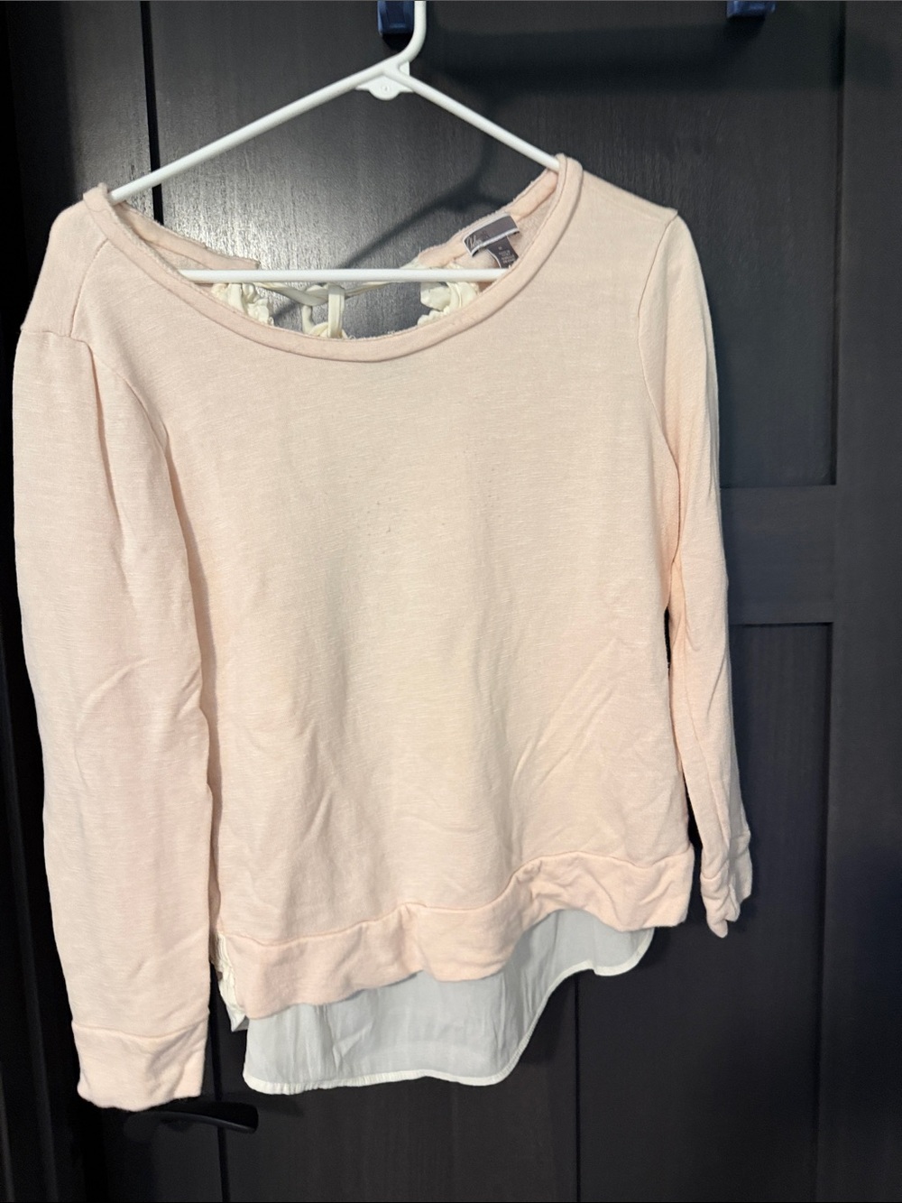 Chelsea 28 Light Pink Layered Crewneck Sweater Top - Women's